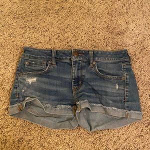 light blue american eagle jean shorts